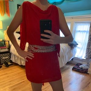 Red dress with embellishment